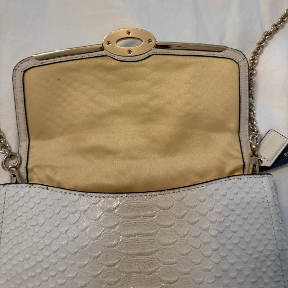 Coach Cream Python Textured Shoulder Bag with Gol… - image 5